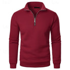 pull homme col zippé col montant en bordeaux