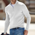 pull homme col zippé coupe ajustée en blanc
