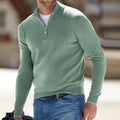 pull homme col zippé coupe ajustée en vert