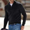 pull homme col zippé coupe ajustée en noir