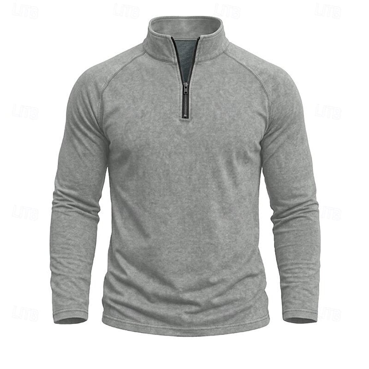 pull homme col zippé coupe décontractée
