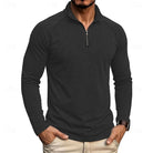 pull homme col zippé coupe décontractée en noir