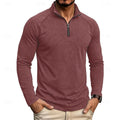pull homme col zippé coupe décontractée en bordeaux