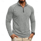 pull homme col zippé coupe décontractée en gris clair