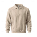 pull homme col zippé coupe régulière en kaki