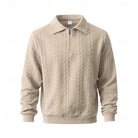 pull homme col zippé coupe régulière en kaki