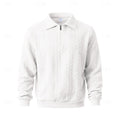 pull homme col zippé coupe régulière en blanc