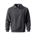 pull homme col zippé coupe régulière en gris foncé