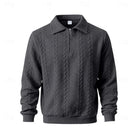 pull homme col zippé coupe régulière en gris foncé