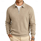 pull homme col zippé coupe régulière confort doux