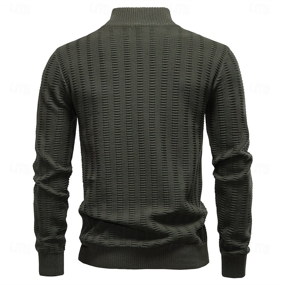 pull homme col zippé coupe régulière texturé