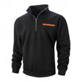pull homme col zippé coupe relax matière douce en noir