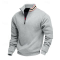 pull homme col zippé coupe relaxée multicolore en gris clair
