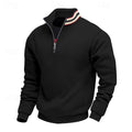 pull homme col zippé coupe relaxée multicolore en noir