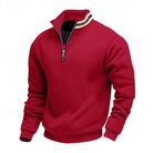 pull homme col zippé coupe relaxée multicolore en rouge
