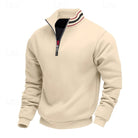 pull homme col zippé coupe relaxée multicolore en abricot