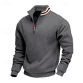 pull homme col zippé coupe relaxée multicolore en gris