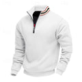 pull homme col zippé coupe relaxée multicolore en blanc
