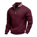 pull homme col zippé coupe relaxée multicolore en bordeaux
