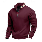 pull homme col zippé coupe relaxée multicolore en bordeaux