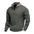 pull homme col zippé coupe relaxée multicolore en gris foncé