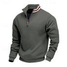 pull homme col zippé coupe relaxée multicolore en gris foncé