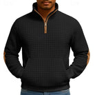 pull homme col zippé texturé en noir