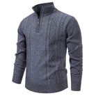 pull homme col zippé torsadé Gris clair