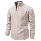 pull homme col zippé torsadé Beige