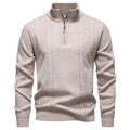 pull homme col zippé torsadé