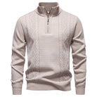 pull homme col zippé torsadé