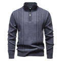 pull homme col zippé torsadé Gris foncé