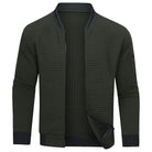 pull homme zippé col montant en vert
