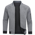 pull homme zippé col montant en gris