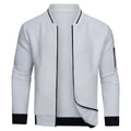 pull homme zippé col montant en blanc