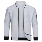 pull homme zippé col montant en blanc