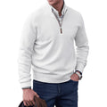 pull homme zippé maille chaude col montant granger en blanc