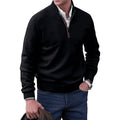 pull homme zippé maille chaude col montant granger en noir