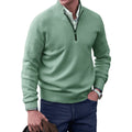 pull homme zippé maille chaude col montant granger en vert