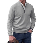 pull homme zippé maille chaude col montant granger en gris clair