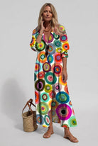 robe chemise femme longue imprimée floral en multicolore 2