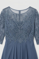 robe femme mi-longue brodée coupe évasée