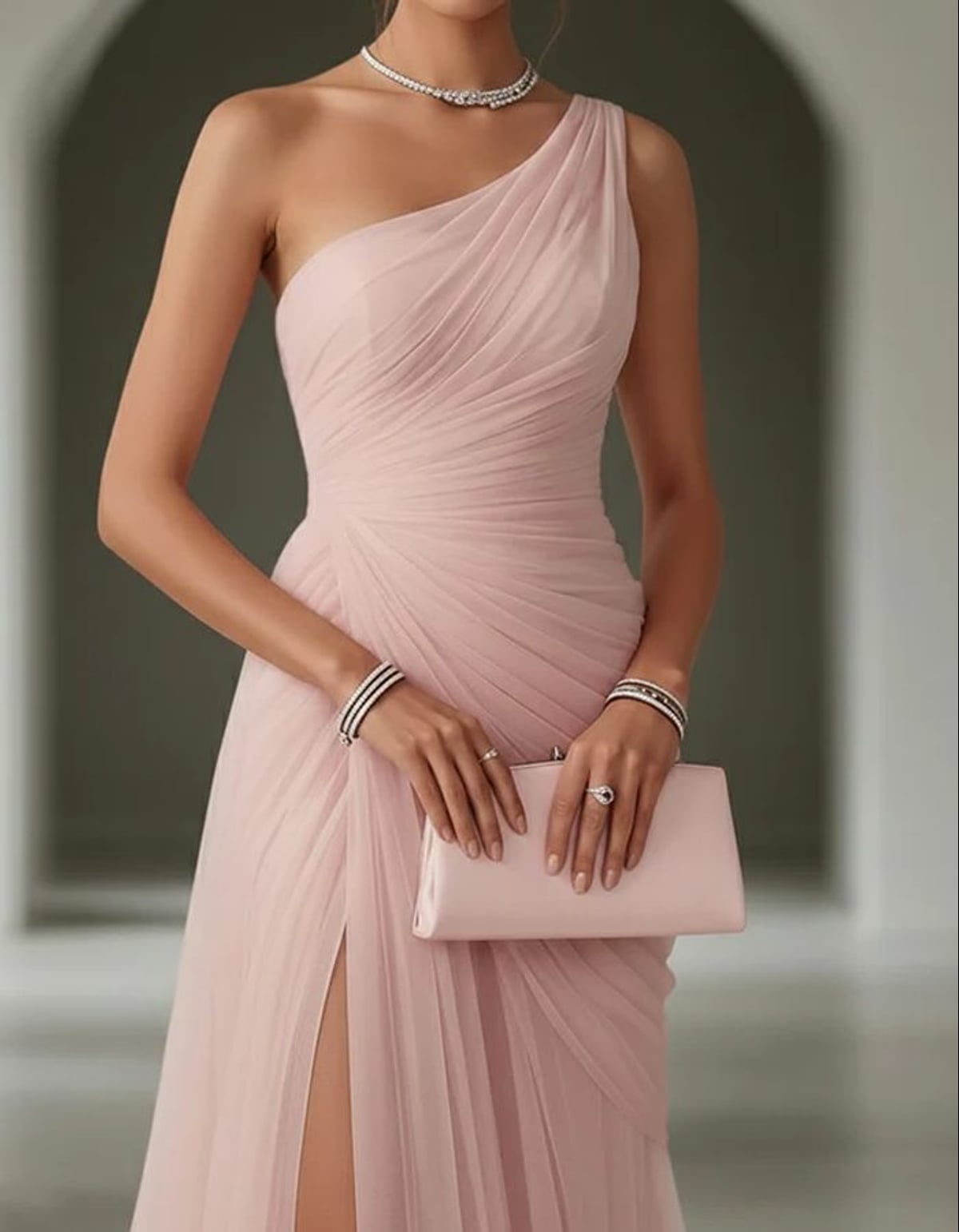 robe longue femme asymétrique épaule dénudée