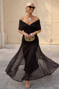 robe longue femme col en v manches courtes en marron