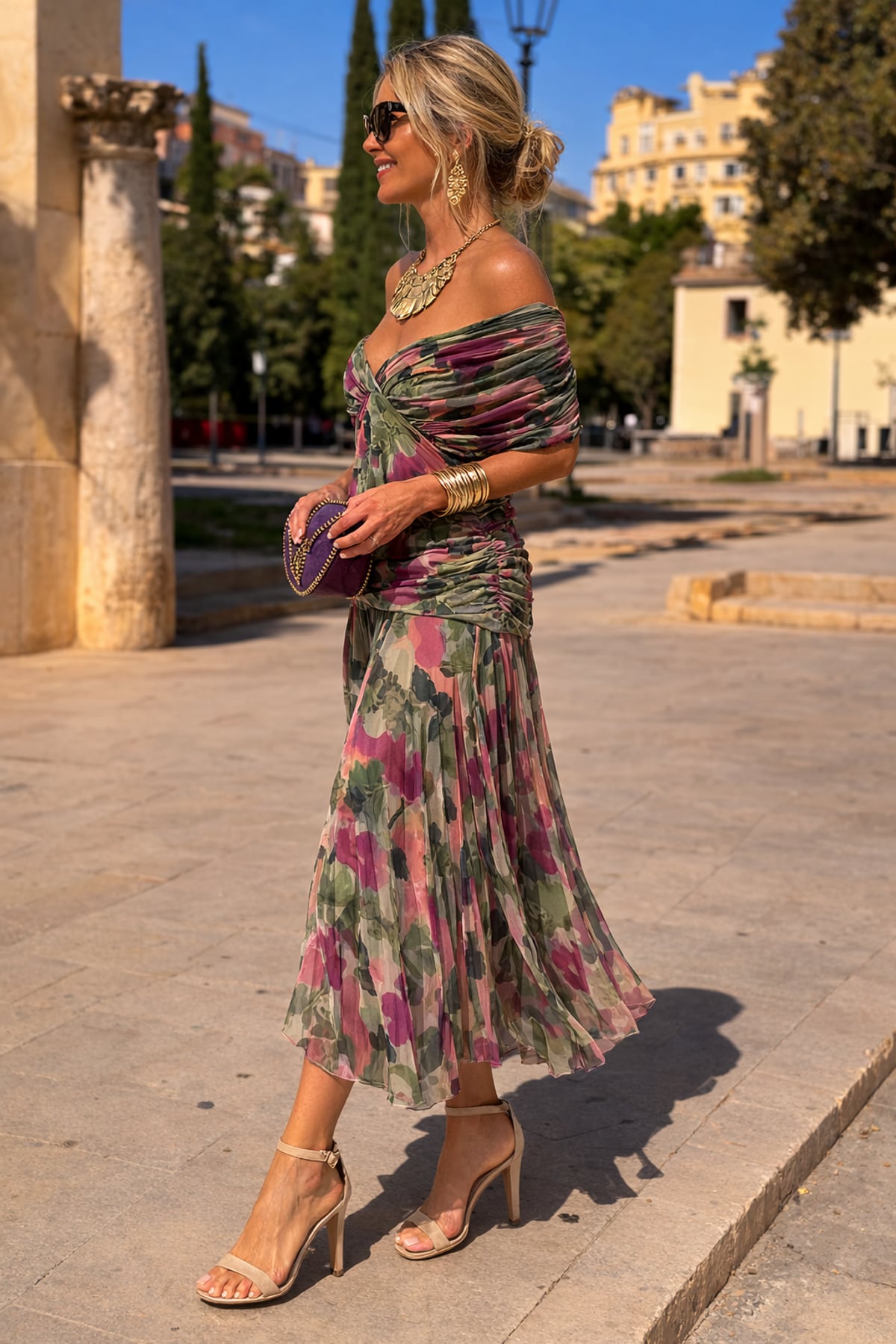 robe longue femme col en v manches courtes