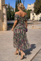 robe longue femme col en v manches courtes