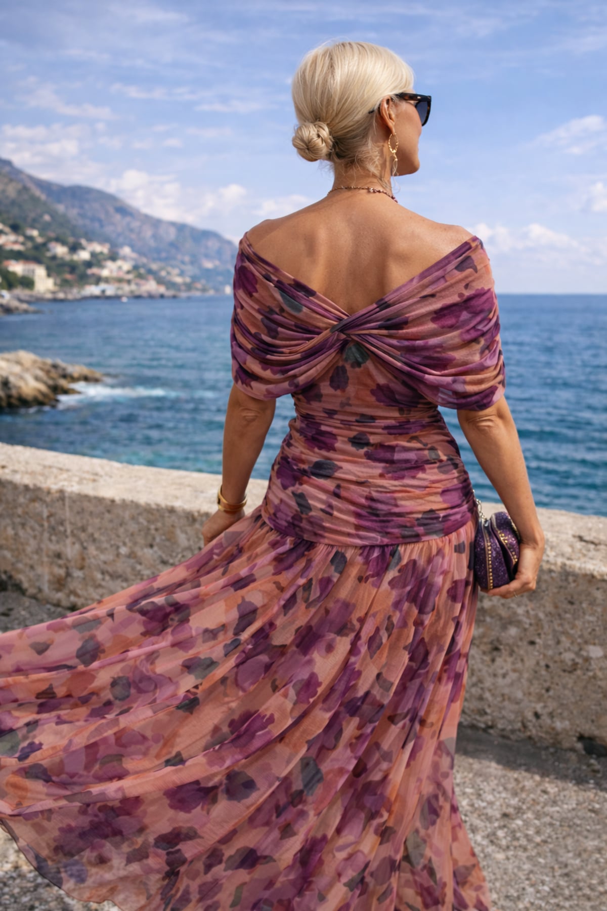 robe longue femme col en v manches courtes