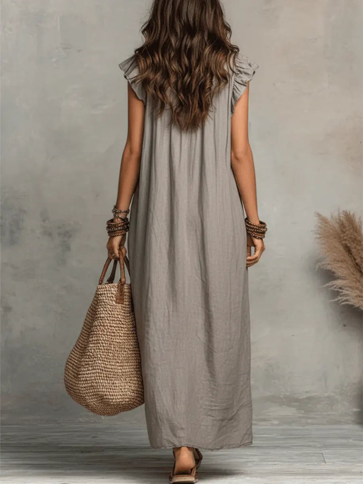 robe longue femme coupe fluide bohème