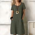 robe midi femme coupe boho fluide en vert