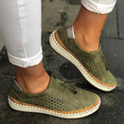 slip-on femme semelle anatomique en vert